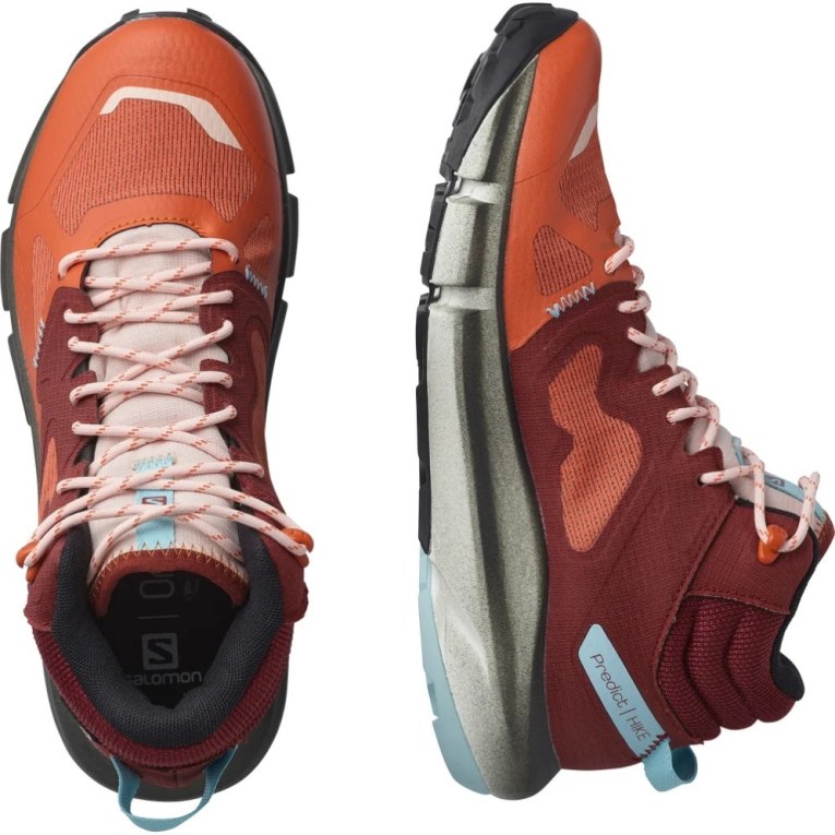 Botas Montaña Salomon Predict Hike Mid GTX Mujer Rojos Naranjas | MX APUB356